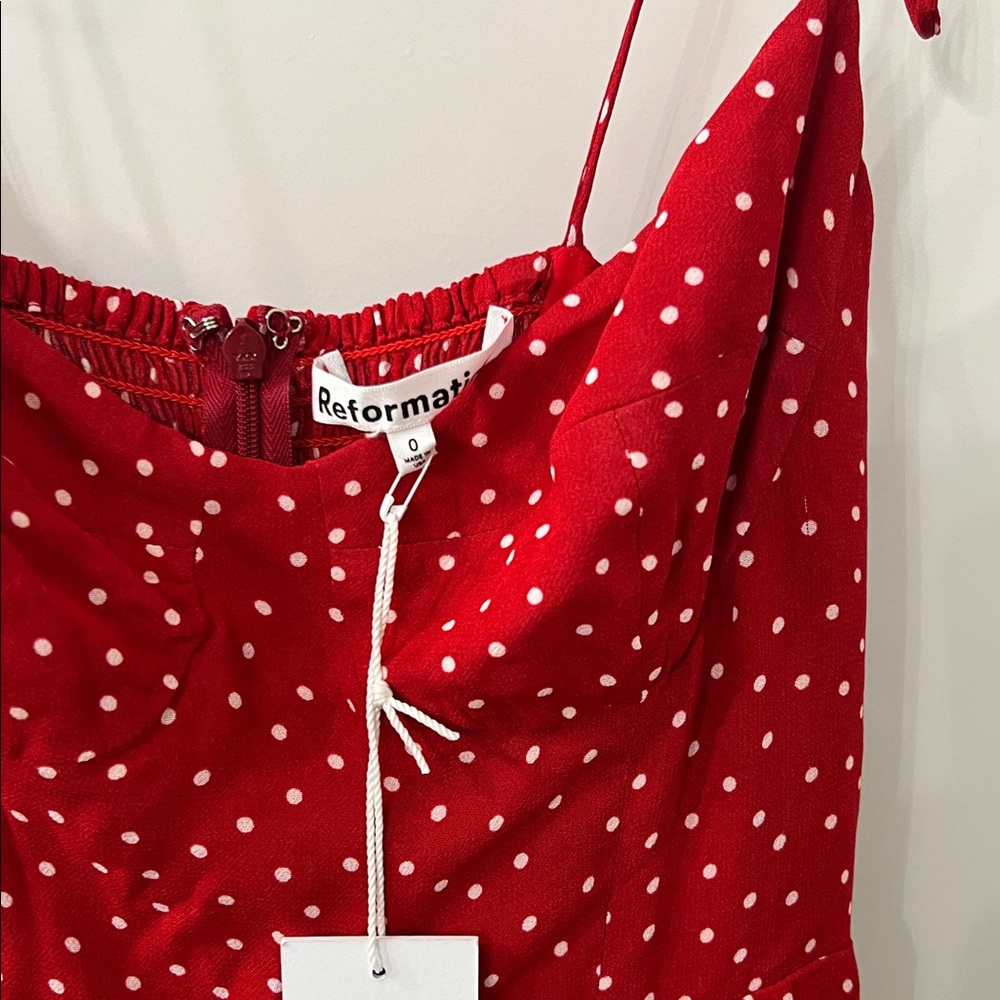 Reformation Red Polka Dot Maxi Dress - Picture 5 of 11